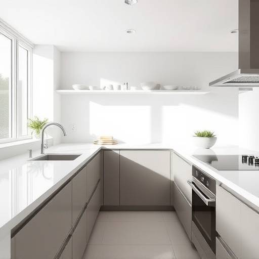 Streamlined kitchen countertops with minimal clutter